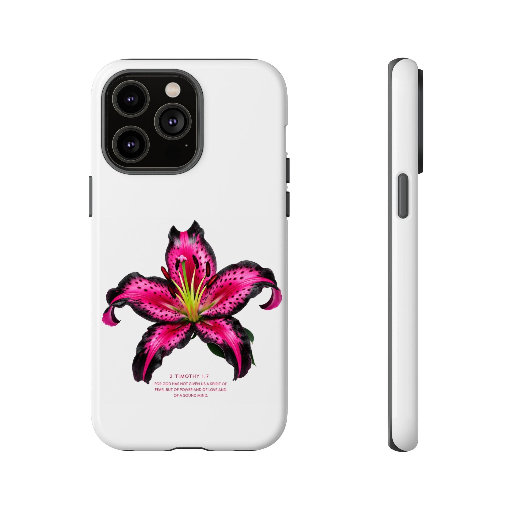 Pink Lily Christian iPhone Case ✝️ Coquette Faith Aesthetic Bible Verse Phone Case