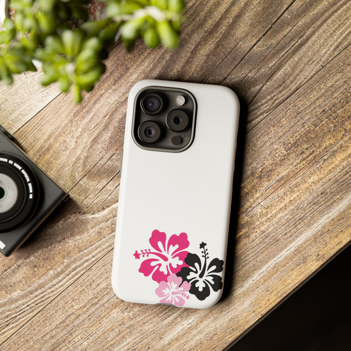 Y2K Hibiscus Floral White Phone Case | Cute Coquette Tropical iPhone Case | Glossy Protective Girly Cover| dejavuu
