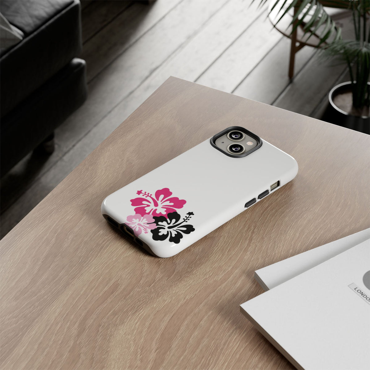 Y2K Hibiscus Floral White Phone Case | Cute Coquette Tropical iPhone Case | Glossy Protective Girly Cover| dejavuu