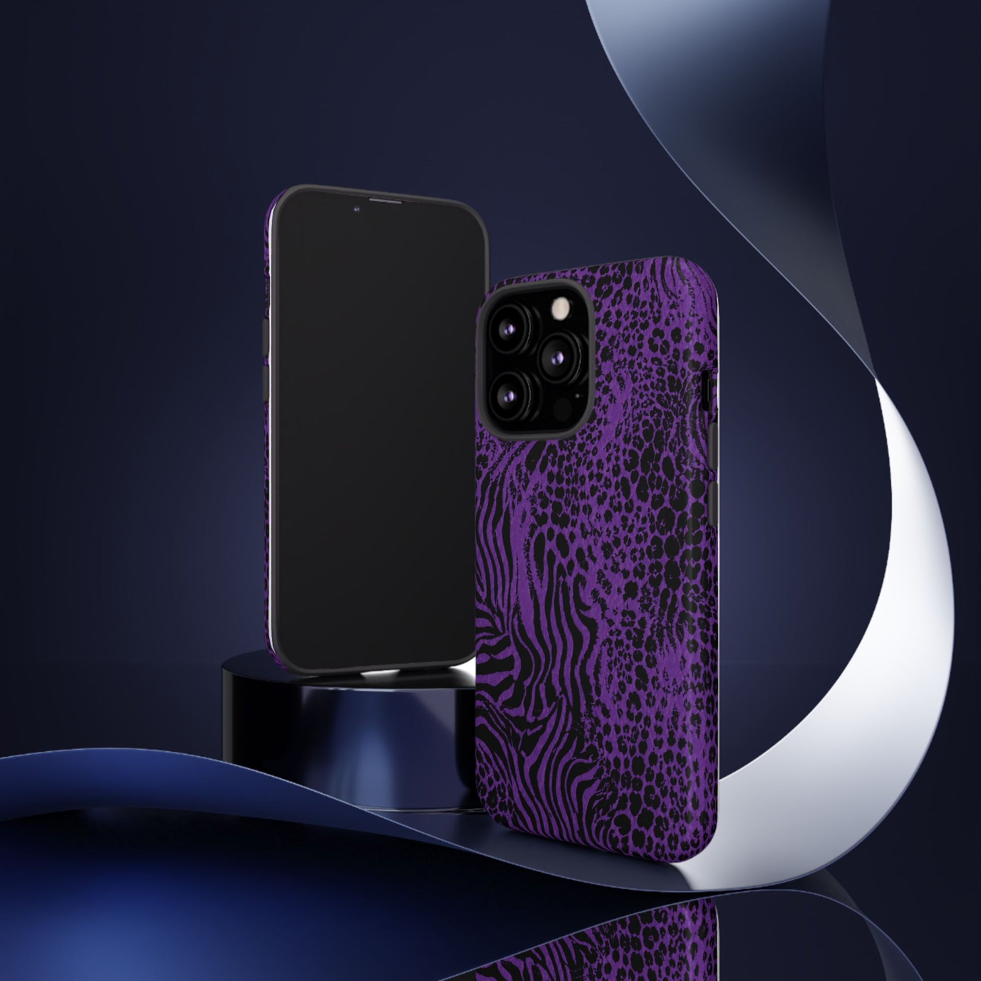 Dark Purple Mob Wife Phone Case | Y2K Animal Print iPhone Cover