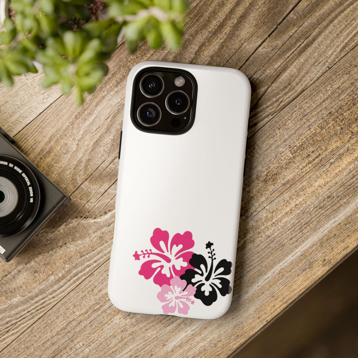 Y2K Hibiscus Floral White Phone Case | Cute Coquette Tropical iPhone Case | Glossy Protective Girly Cover| dejavuu