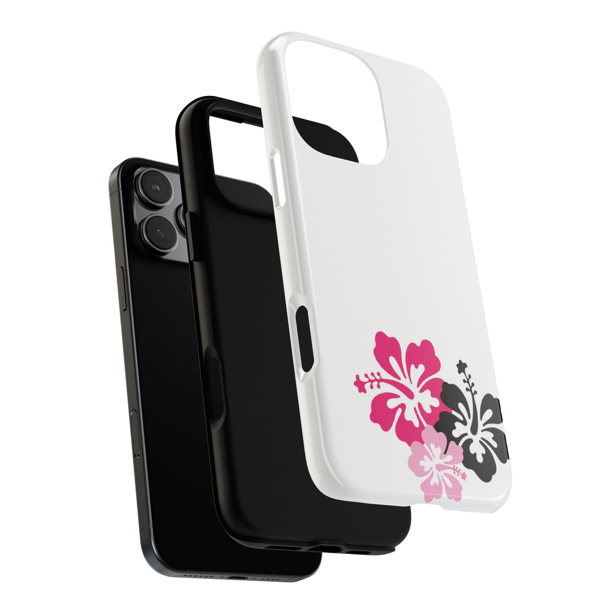 Y2K Hibiscus Floral White Phone Case | Cute Coquette Tropical iPhone Case | Glossy Protective Girly Cover| dejavuu