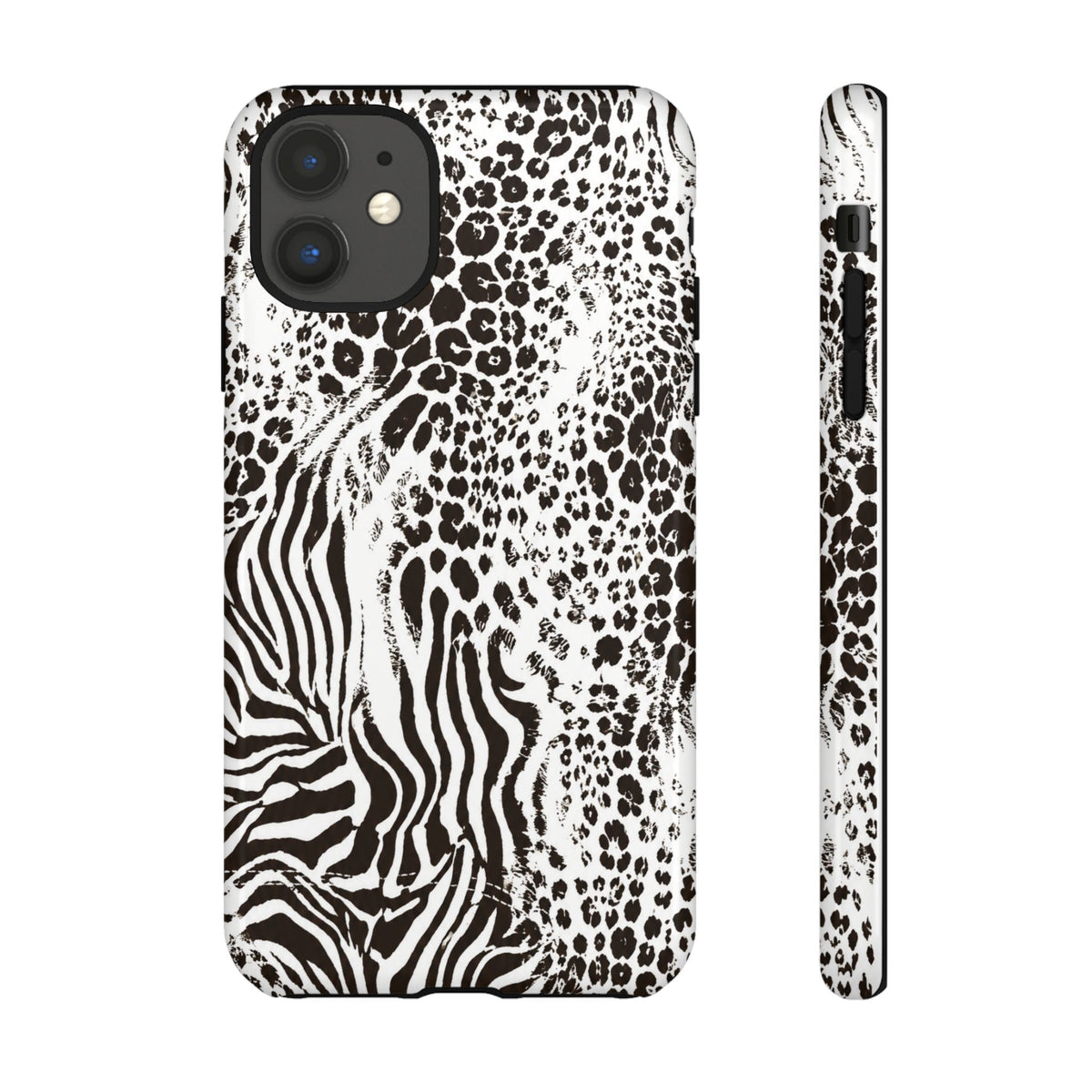 Y2K Mob Wife Zebra Leopard iPhone Case | Glossy IT Girl Aesthetic Phone Cover