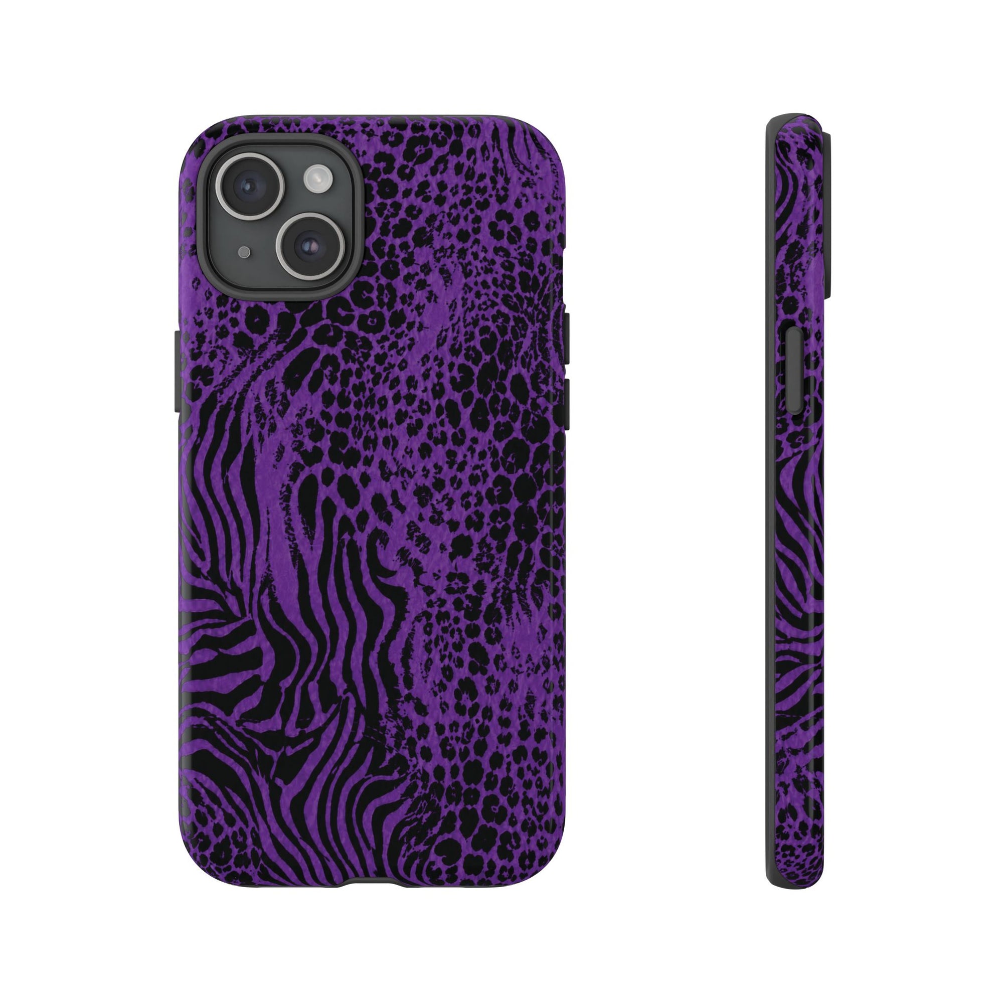 Dark Purple Mob Wife Phone Case | Y2K Animal Print iPhone Cover