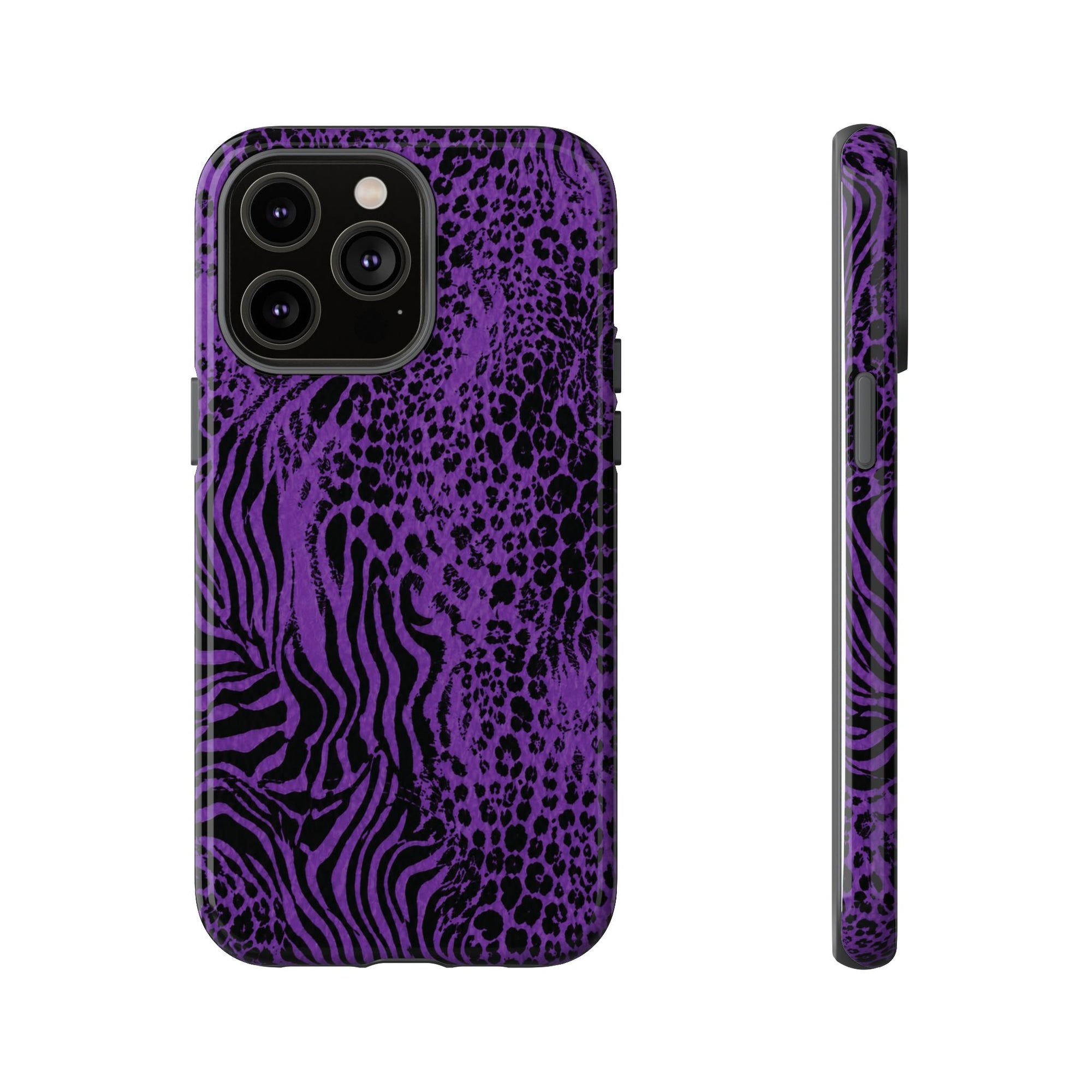 Dark Purple Mob Wife Phone Case | Y2K Animal Print iPhone Cover