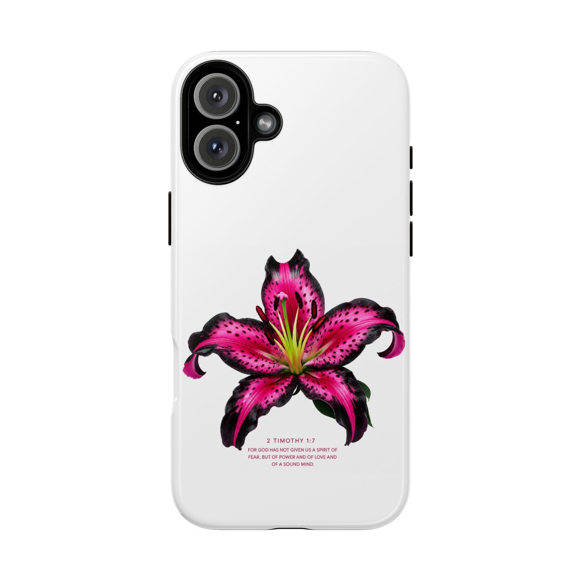 Pink Lily Christian iPhone Case ✝️ Coquette Faith Aesthetic Bible Verse Phone Case