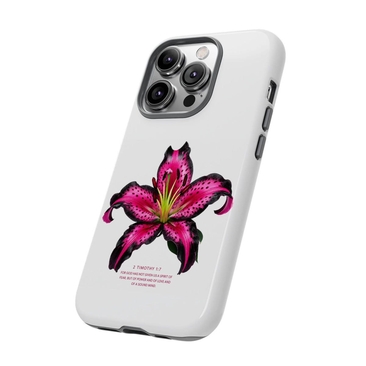 Pink Lily Christian iPhone Case ✝️ Coquette Faith Aesthetic Bible Verse Phone Case