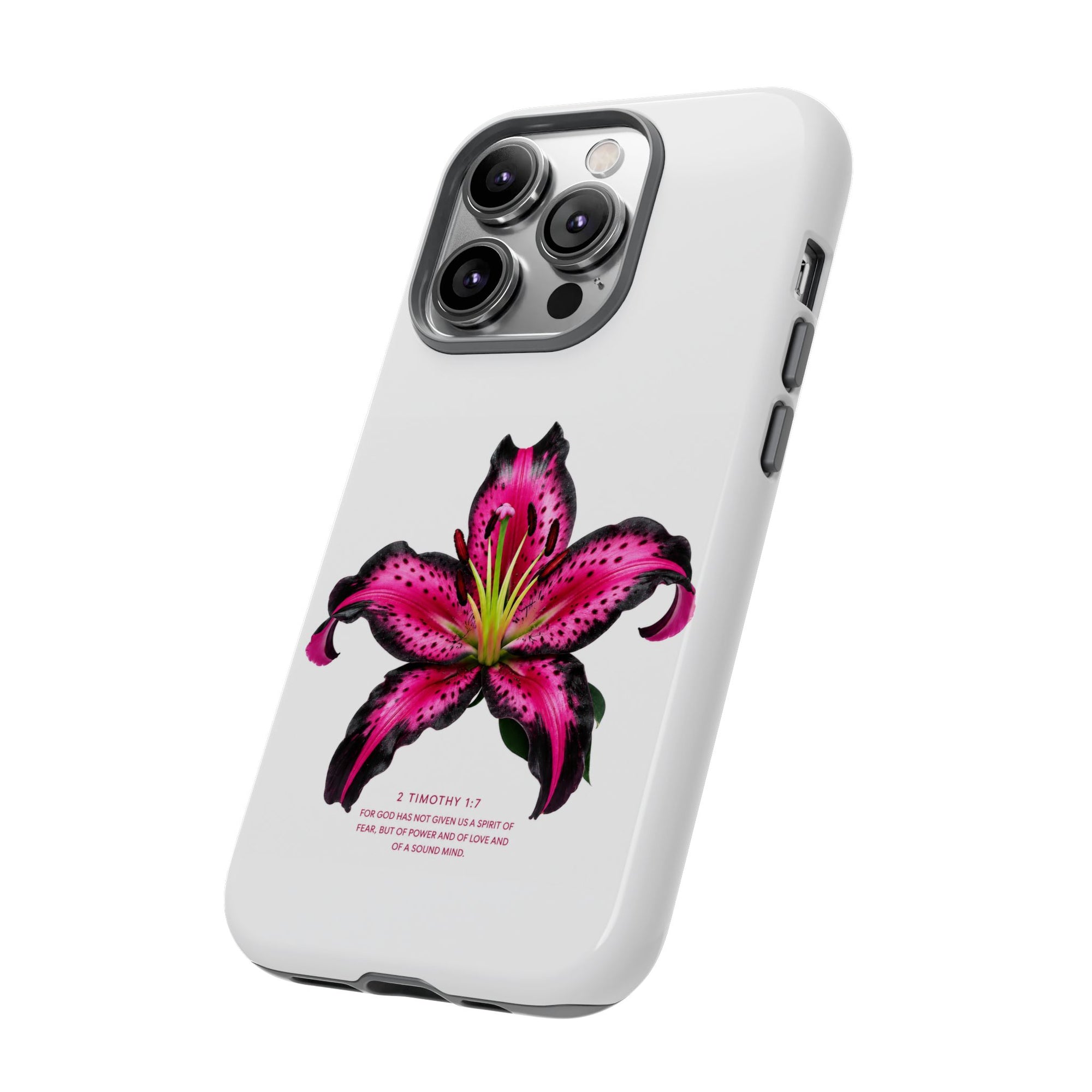 Pink Lily Christian iPhone Case ✝️ Coquette Faith Aesthetic Bible Verse Phone Case