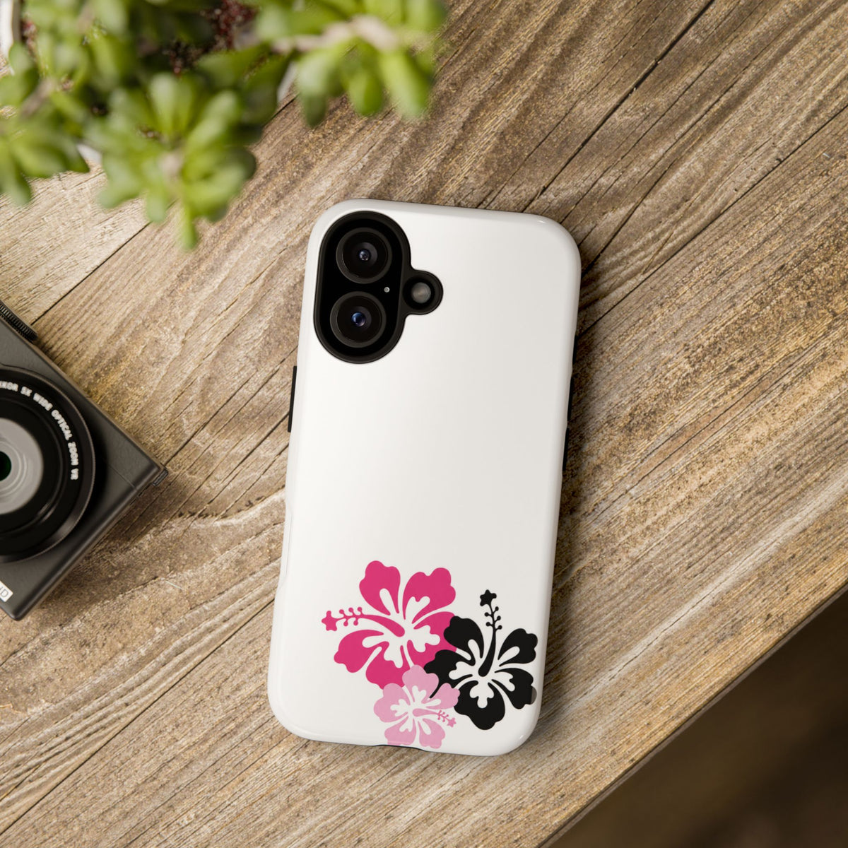Y2K Hibiscus Floral White Phone Case | Cute Coquette Tropical iPhone Case | Glossy Protective Girly Cover| dejavuu