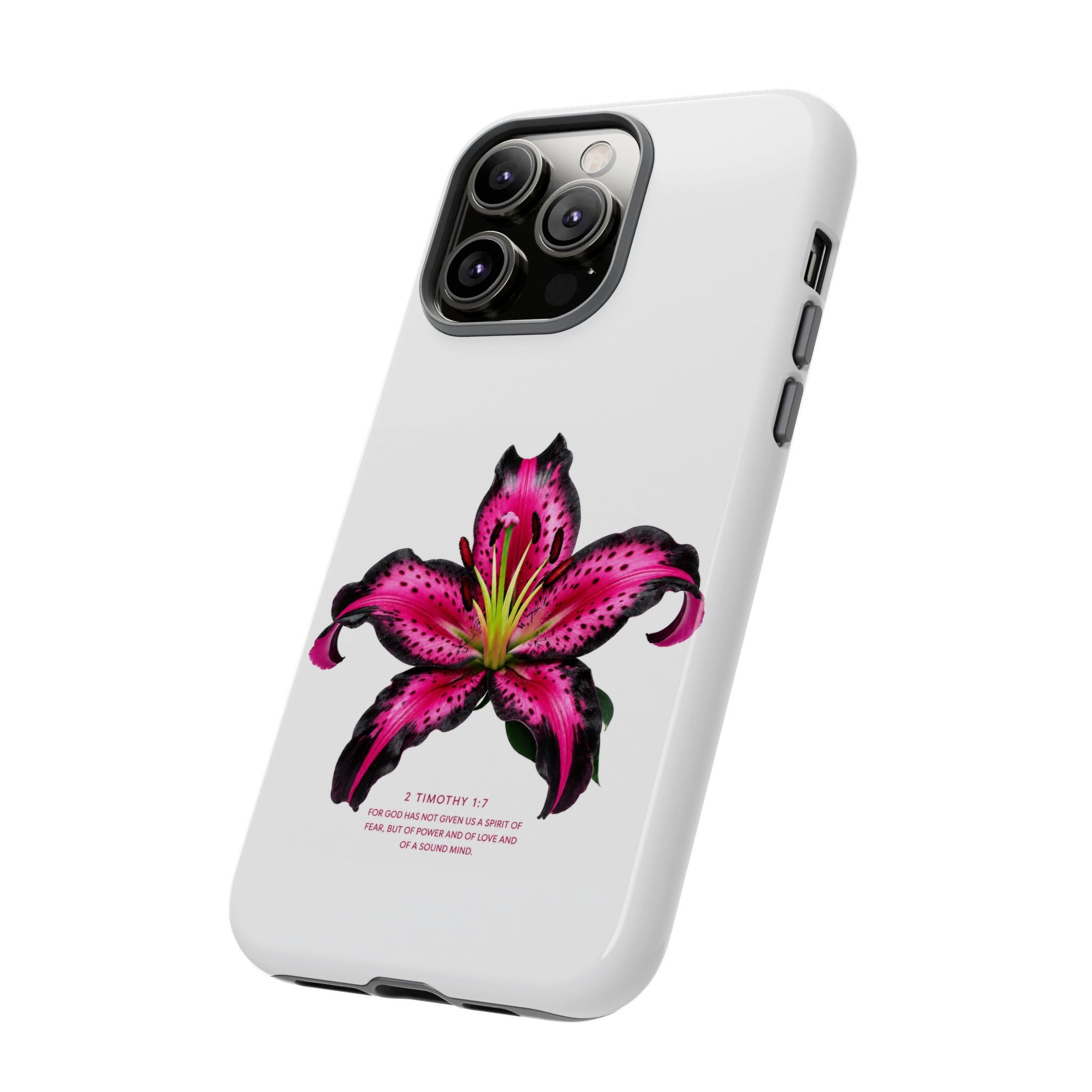Pink Lily Christian iPhone Case ✝️ Coquette Faith Aesthetic Bible Verse Phone Case