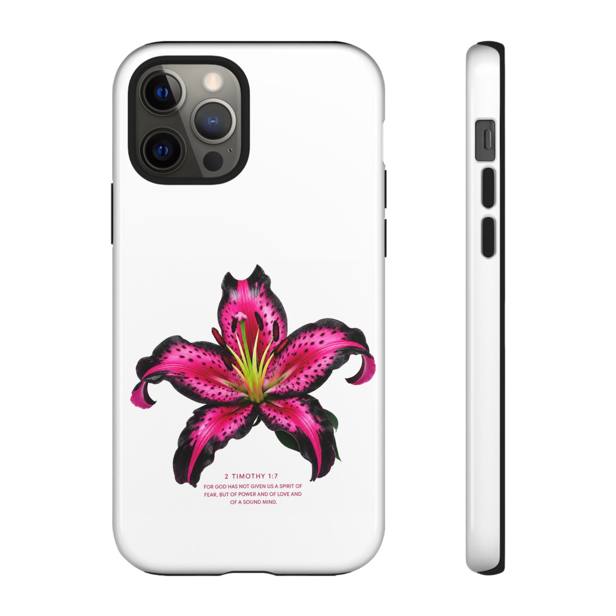 Pink Lily Christian iPhone Case ✝️ Coquette Faith Aesthetic Bible Verse Phone Case