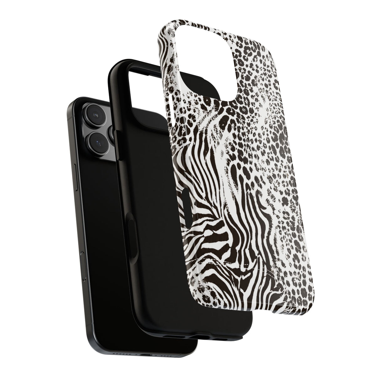 Y2K Mob Wife Zebra Leopard iPhone Case | Glossy IT Girl Aesthetic Phone Cover