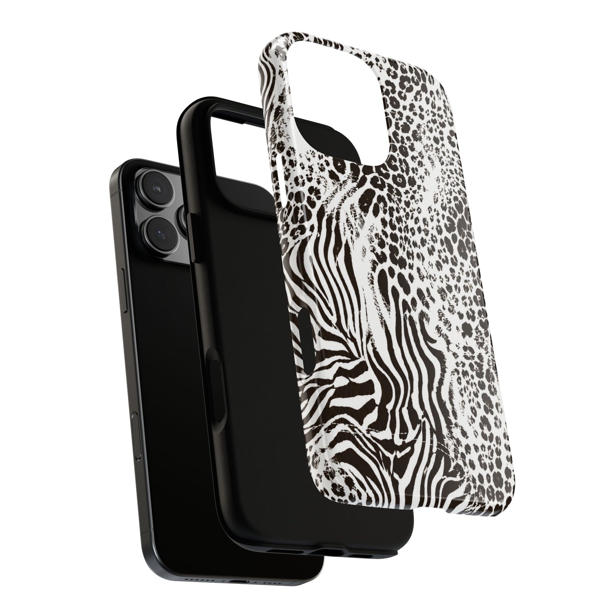 Y2K Mob Wife Zebra Leopard iPhone Case | Glossy IT Girl Aesthetic Phone Cover