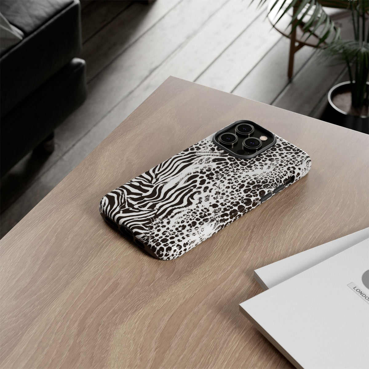 Y2K Mob Wife Zebra Leopard iPhone Case | Glossy IT Girl Aesthetic Phone Cover