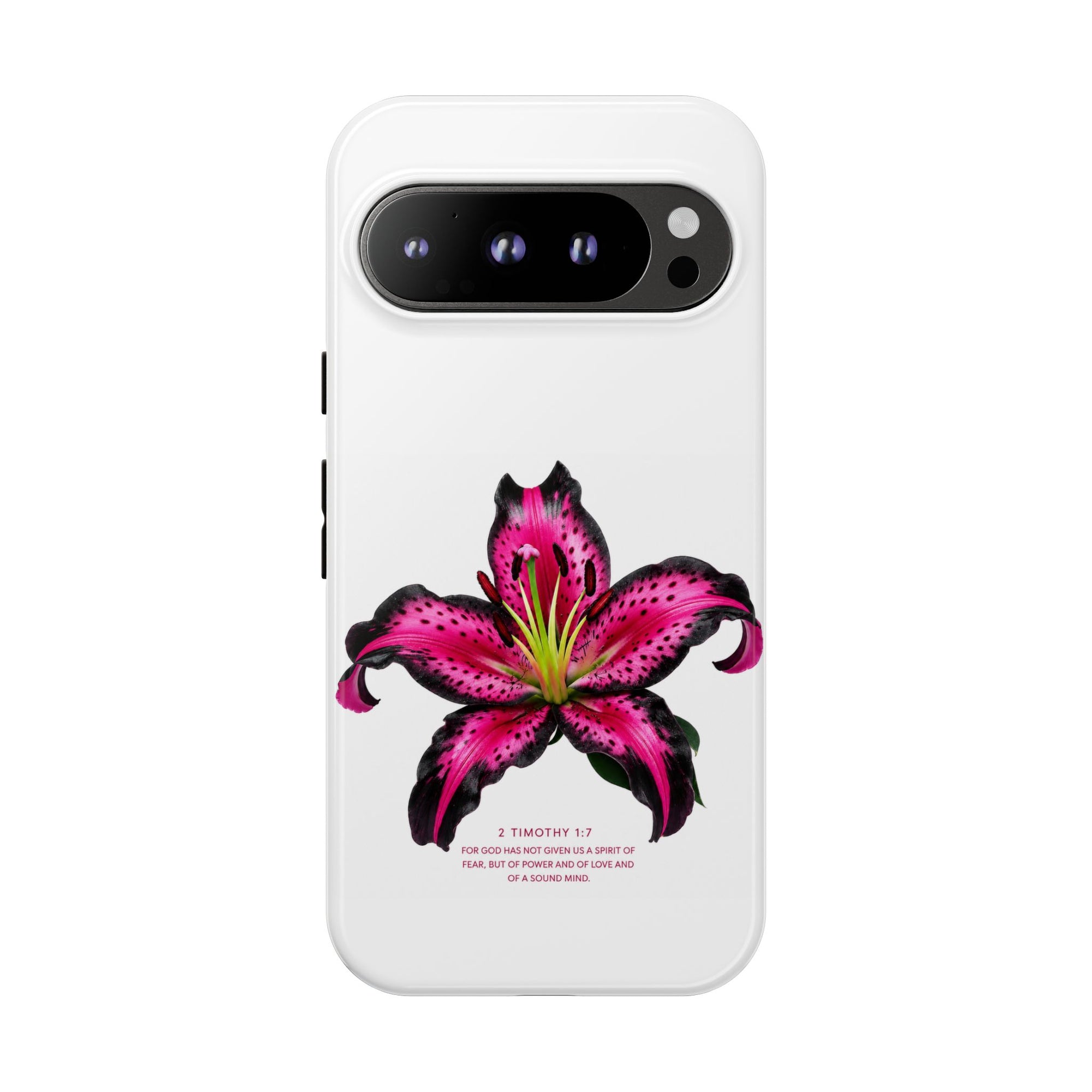 Pink Lily Christian iPhone Case ✝️ Coquette Faith Aesthetic Bible Verse Phone Case