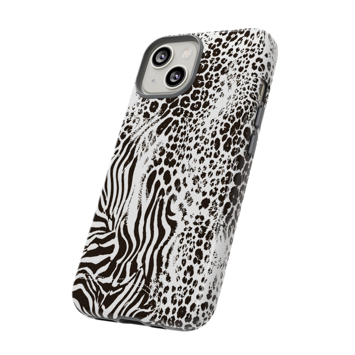 Y2K Mob Wife Zebra Leopard iPhone Case | Glossy IT Girl Aesthetic Phone Cover