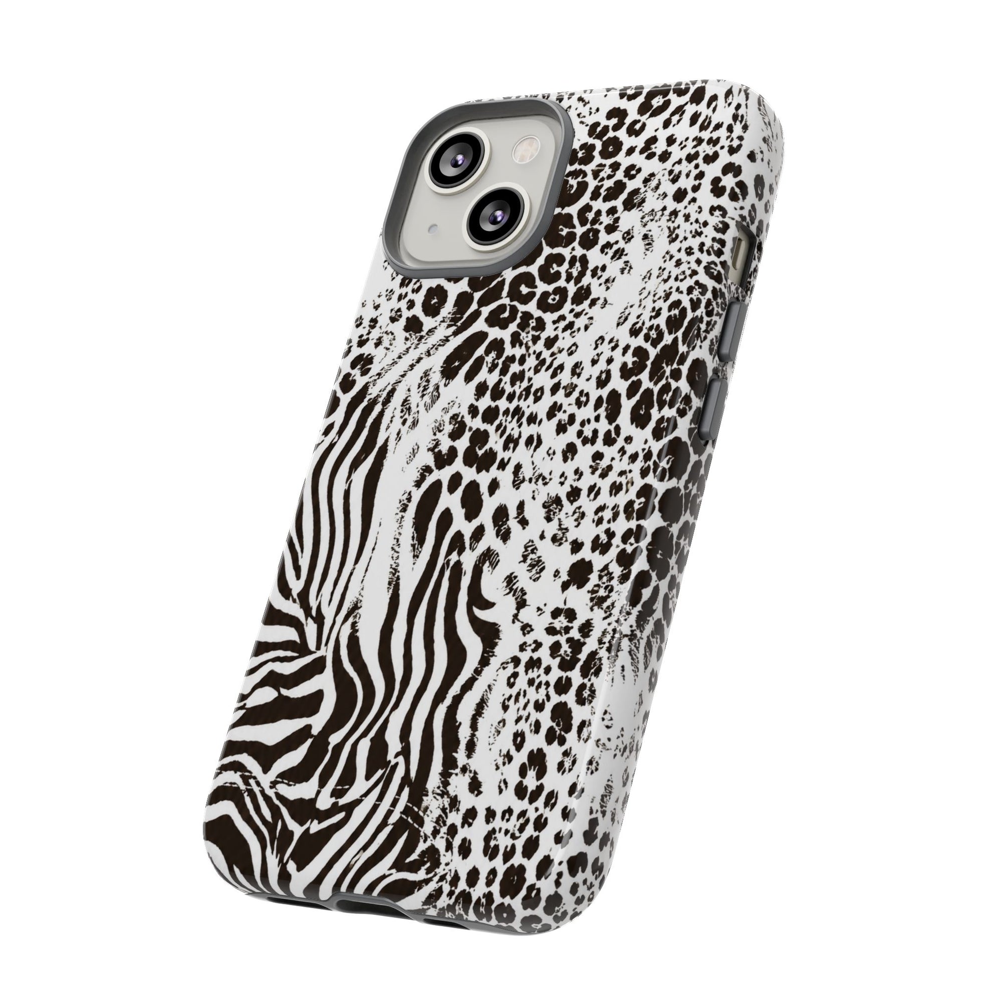 Y2K Mob Wife Zebra Leopard iPhone Case | Glossy IT Girl Aesthetic Phone Cover