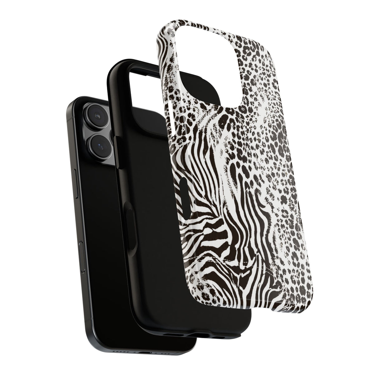 Y2K Mob Wife Zebra Leopard iPhone Case | Glossy IT Girl Aesthetic Phone Cover