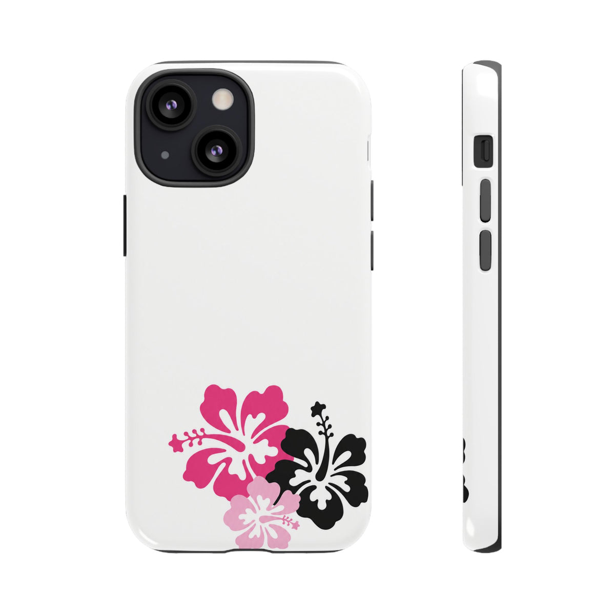 Y2K Hibiscus Floral White Phone Case | Cute Coquette Tropical iPhone Case | Glossy Protective Girly Cover| dejavuu