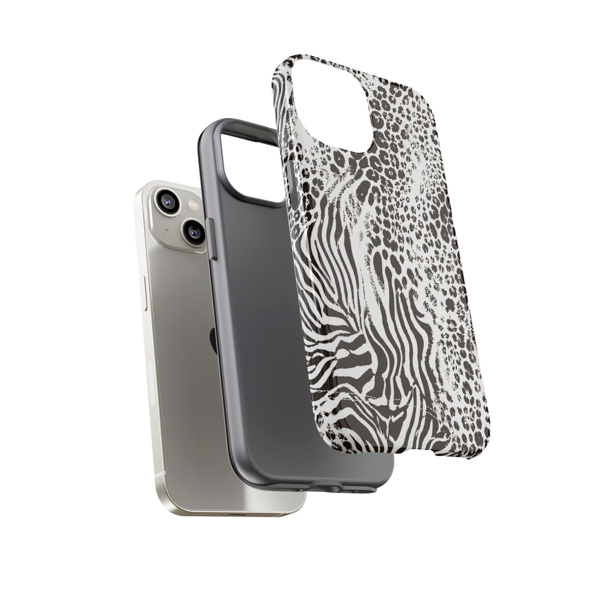 Y2K Mob Wife Zebra Leopard iPhone Case | Glossy IT Girl Aesthetic Phone Cover