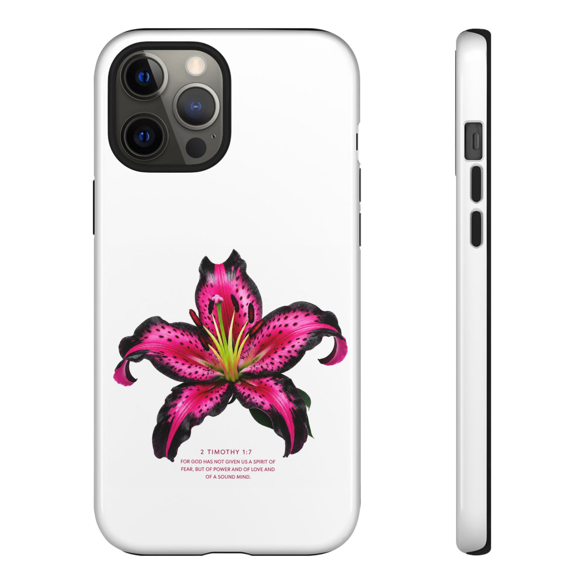 Pink Lily Christian iPhone Case ✝️ Coquette Faith Aesthetic Bible Verse Phone Case