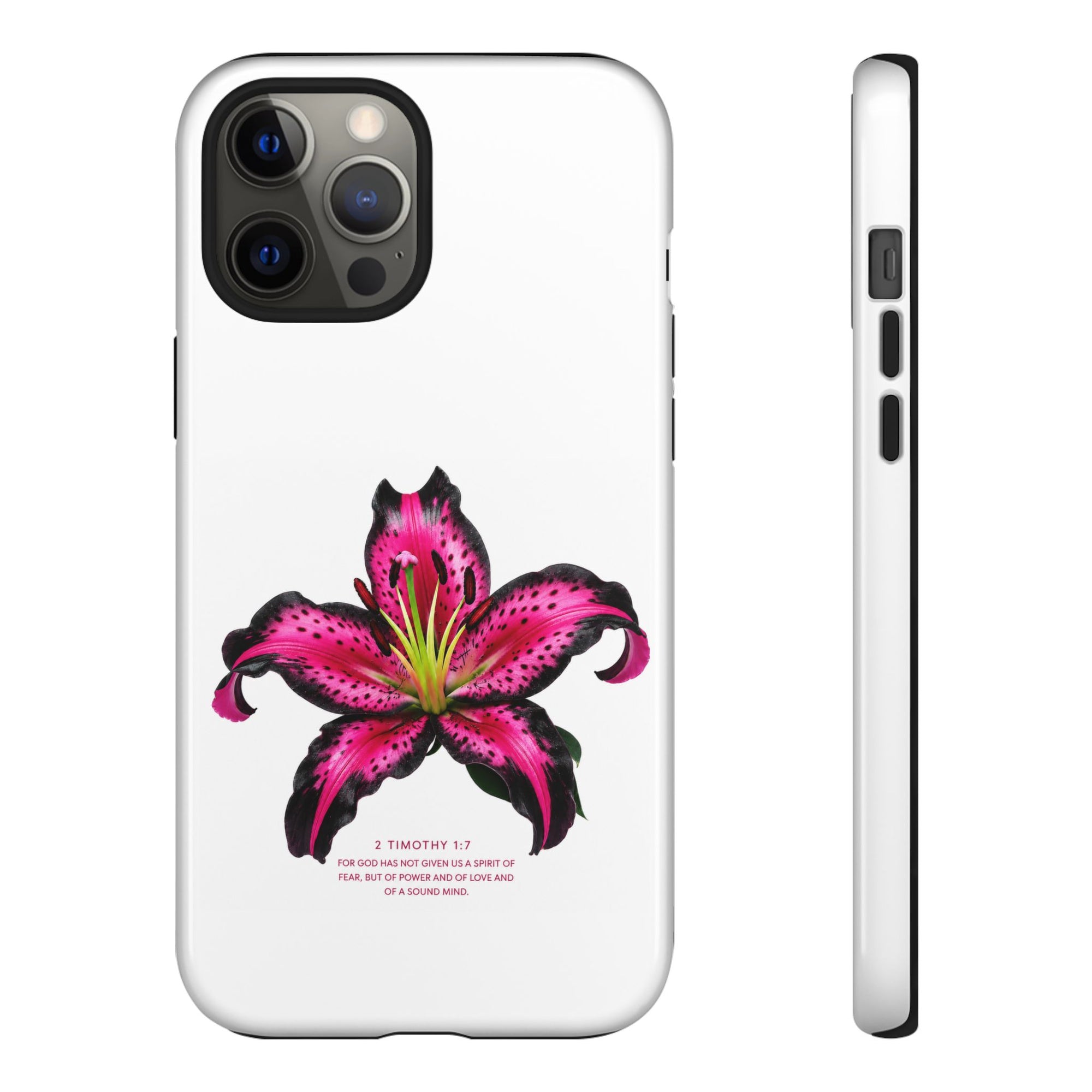 Pink Lily Christian iPhone Case ✝️ Coquette Faith Aesthetic Bible Verse Phone Case