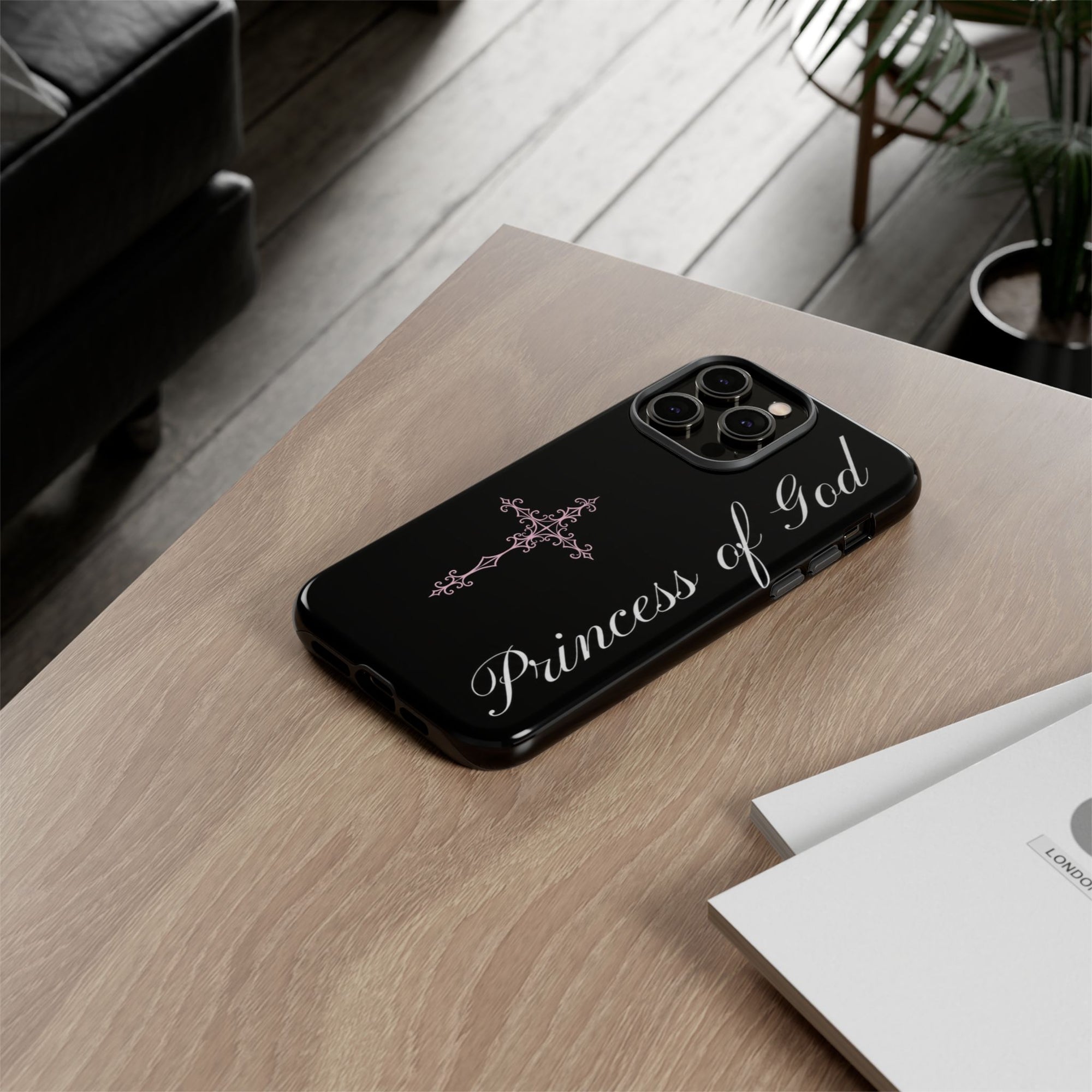 Princess of God Cross iPhone Case ✞ Pink Coquette Aesthetic Y2K Faith Phone Case