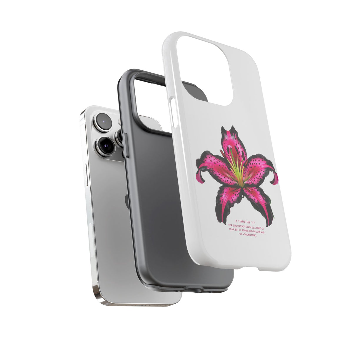 Pink Lily Christian iPhone Case ✝️ Coquette Faith Aesthetic Bible Verse Phone Case