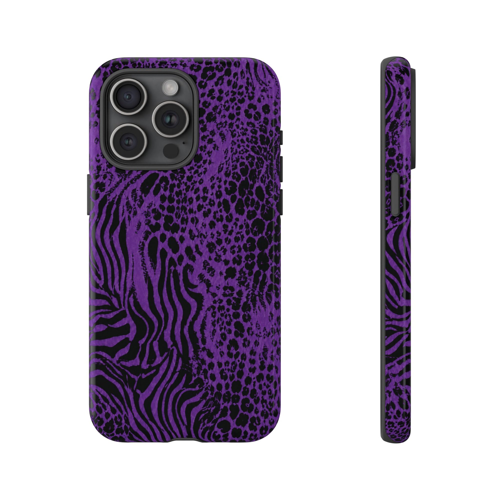 Dark Purple Mob Wife Phone Case | Y2K Animal Print iPhone Cover