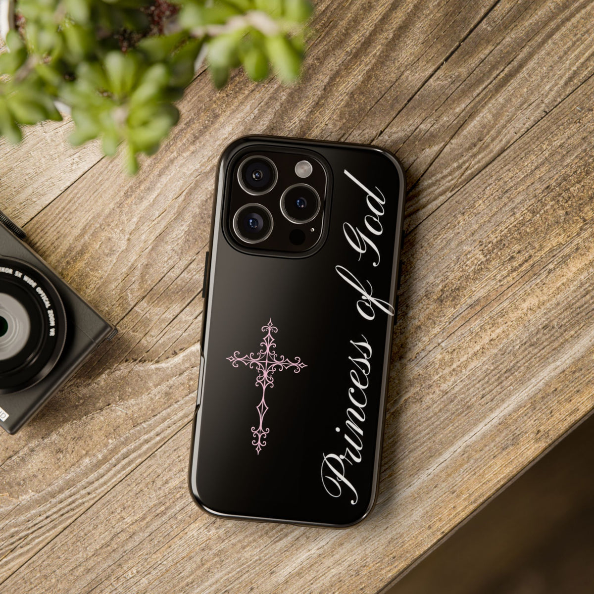 Princess of God Cross iPhone Case ✞ Pink Coquette Aesthetic Y2K Faith Phone Case