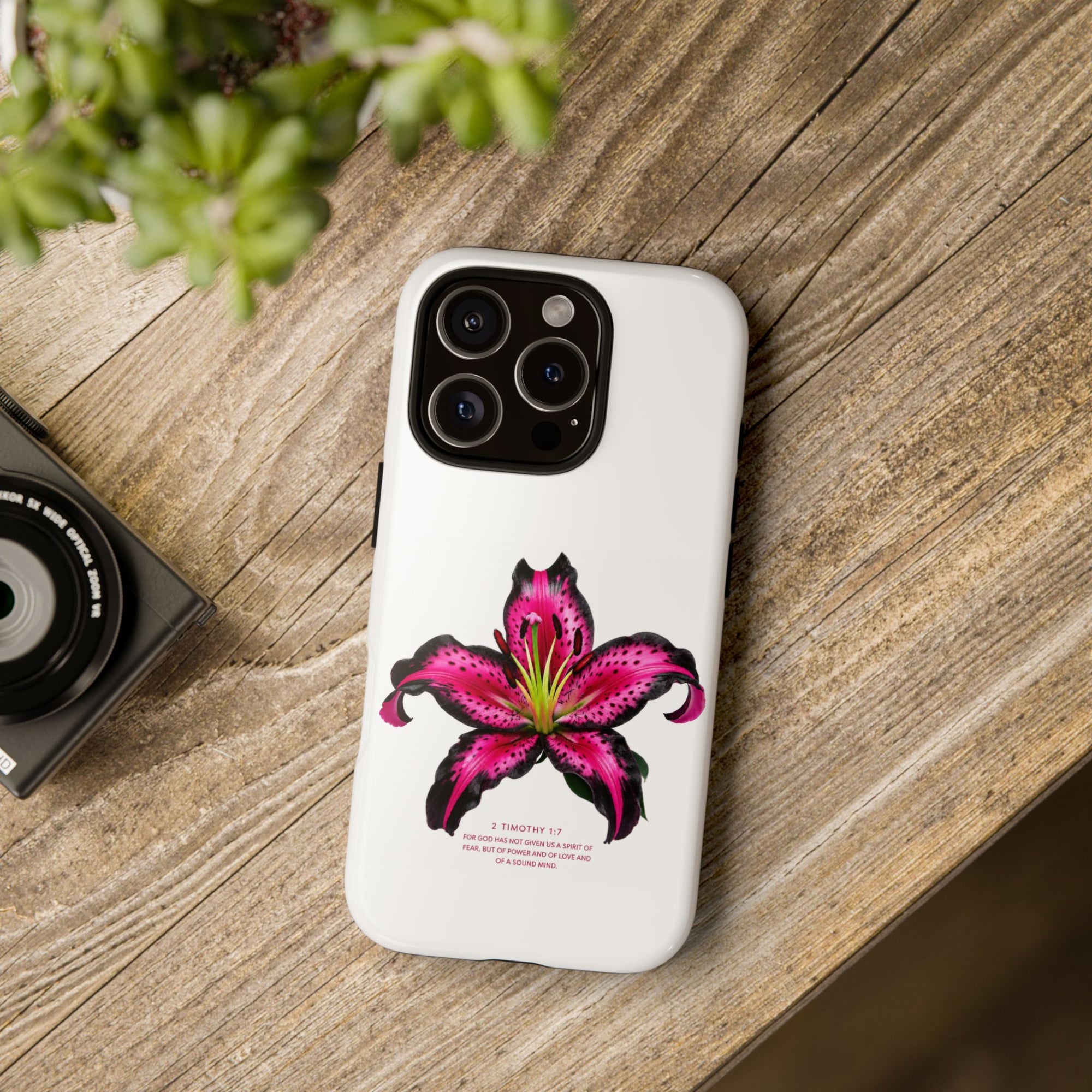 Pink Lily Christian iPhone Case ✝️ Coquette Faith Aesthetic Bible Verse Phone Case
