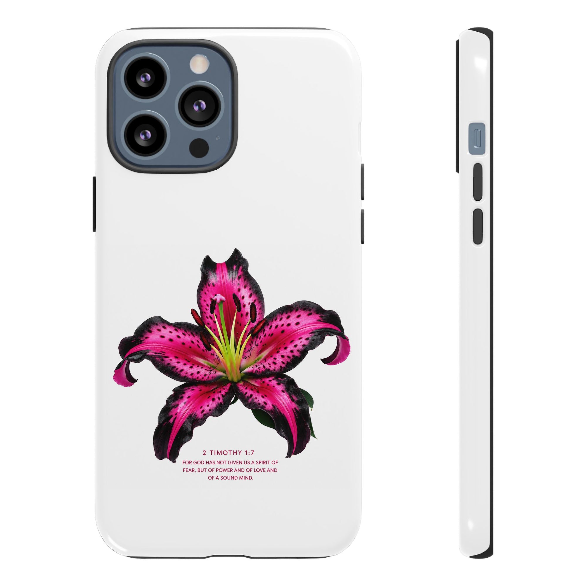 Pink Lily Christian iPhone Case ✝️ Coquette Faith Aesthetic Bible Verse Phone Case