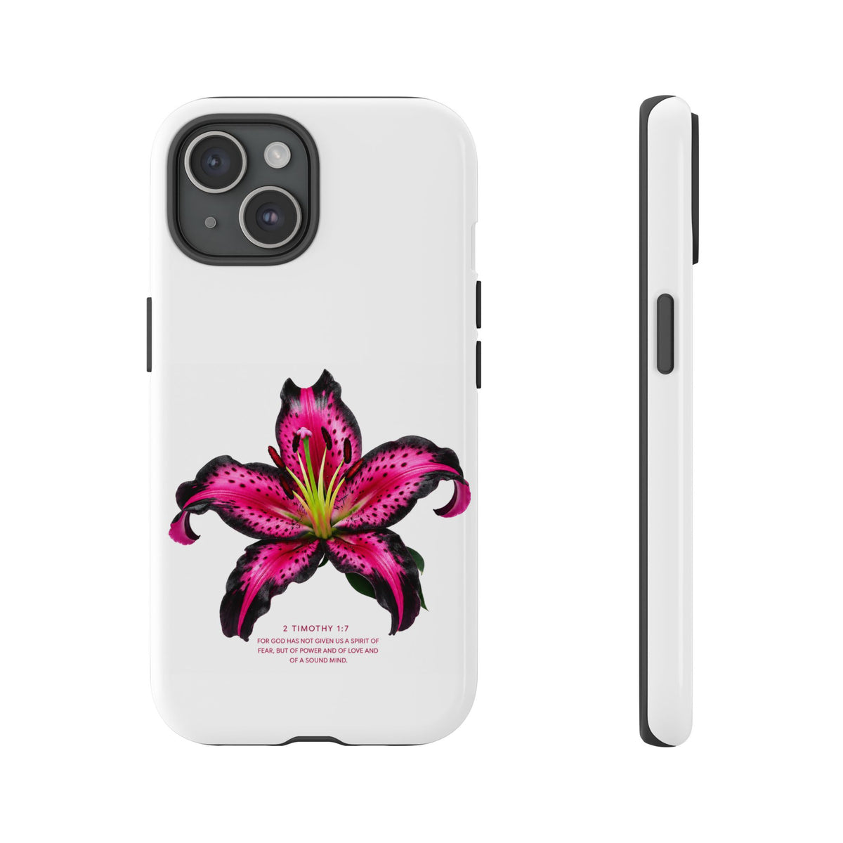 Pink Lily Christian iPhone Case ✝️ Coquette Faith Aesthetic Bible Verse Phone Case
