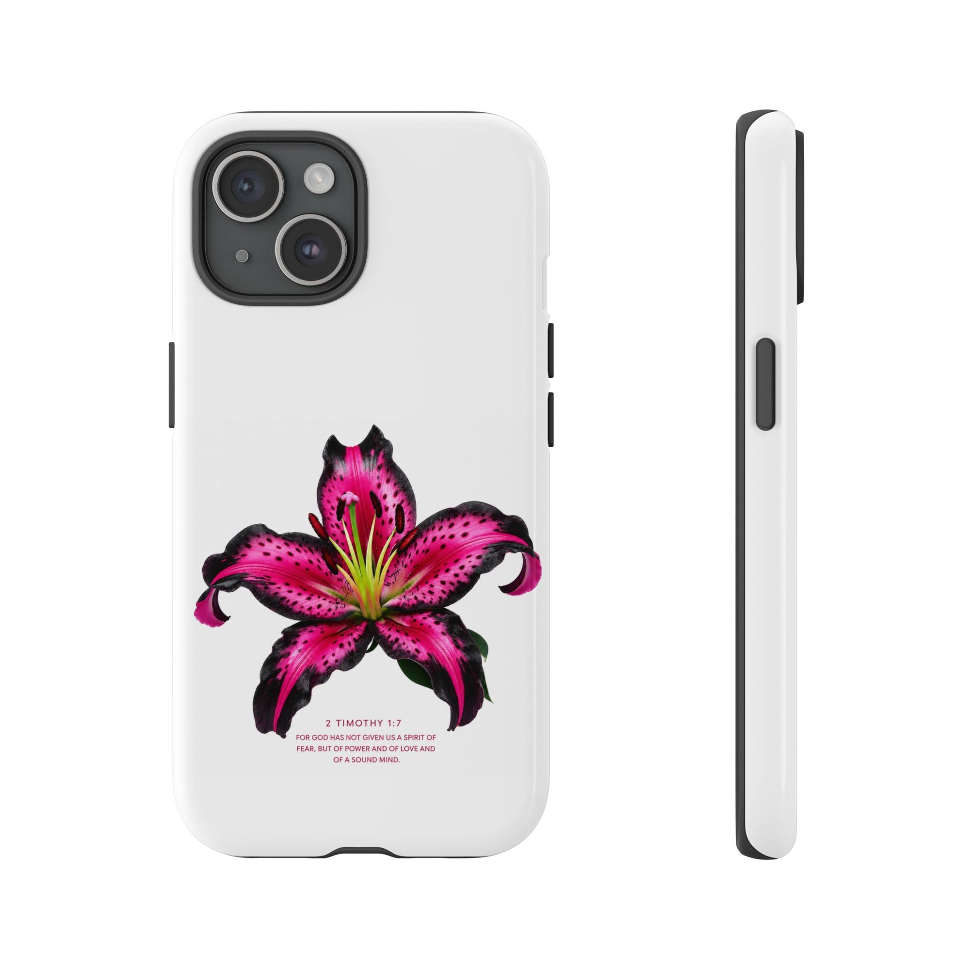 Pink Lily Christian iPhone Case ✝️ Coquette Faith Aesthetic Bible Verse Phone Case