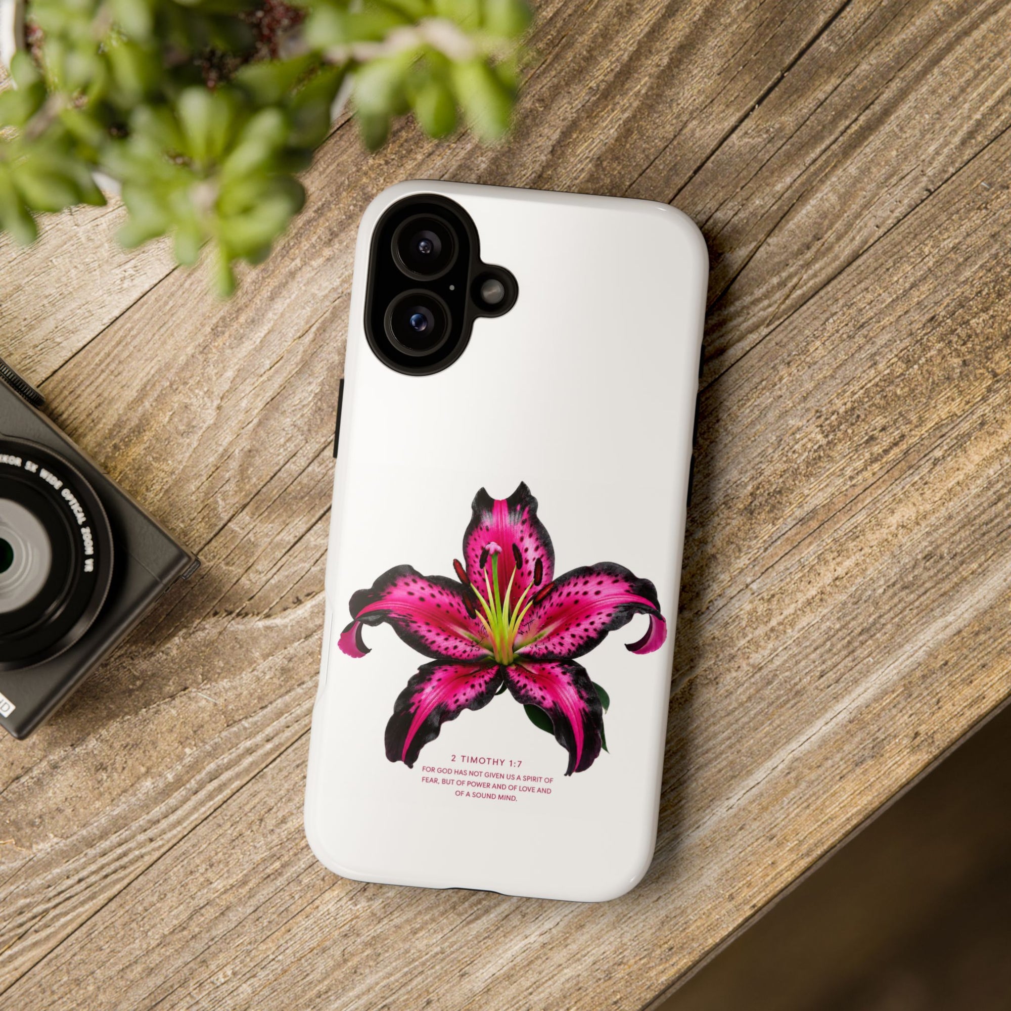 Pink Lily Christian iPhone Case ✝️ Coquette Faith Aesthetic Bible Verse Phone Case