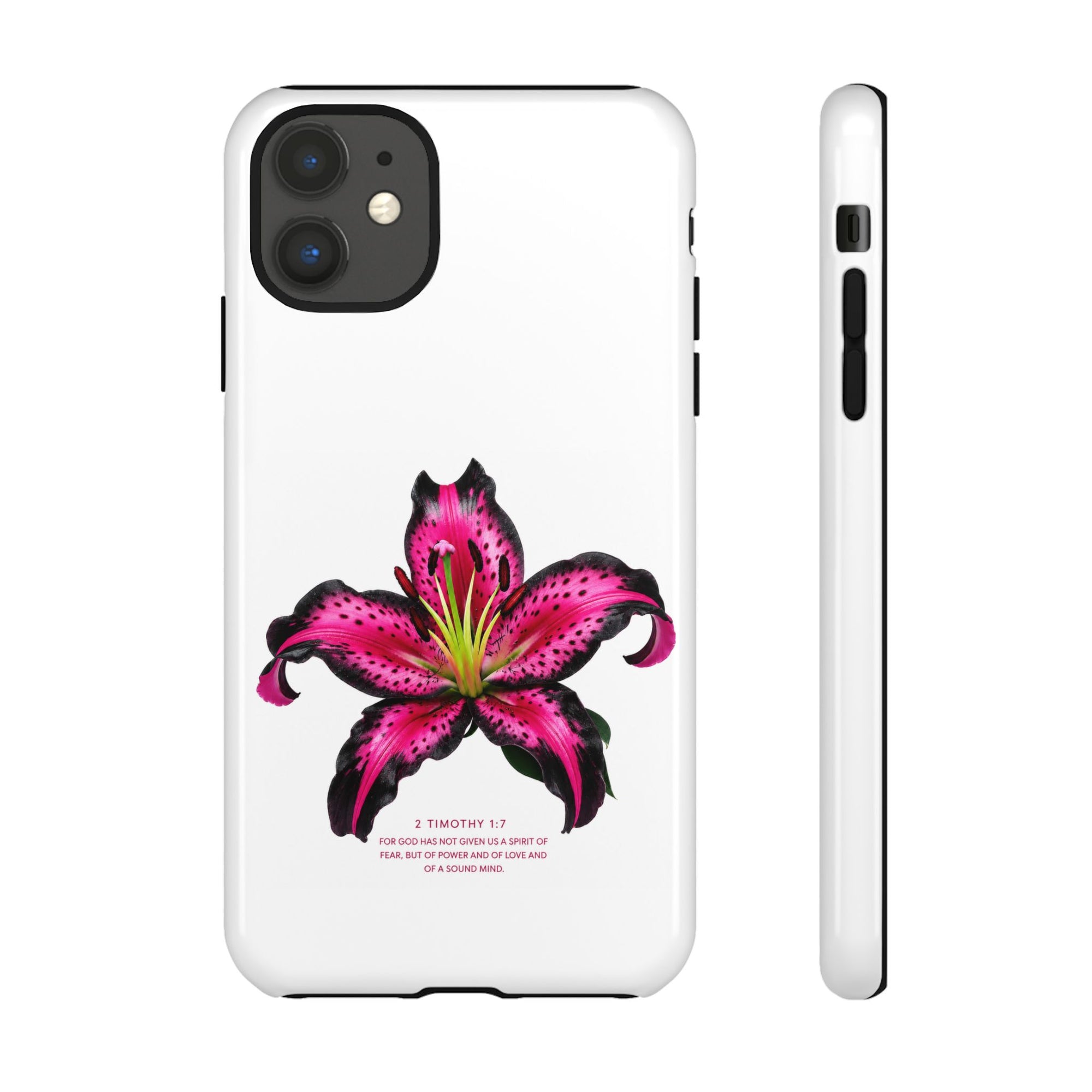 Pink Lily Christian iPhone Case ✝️ Coquette Faith Aesthetic Bible Verse Phone Case