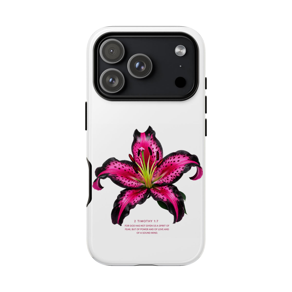 Pink Lily Christian iPhone Case ✝️ Coquette Faith Aesthetic Bible Verse Phone Case