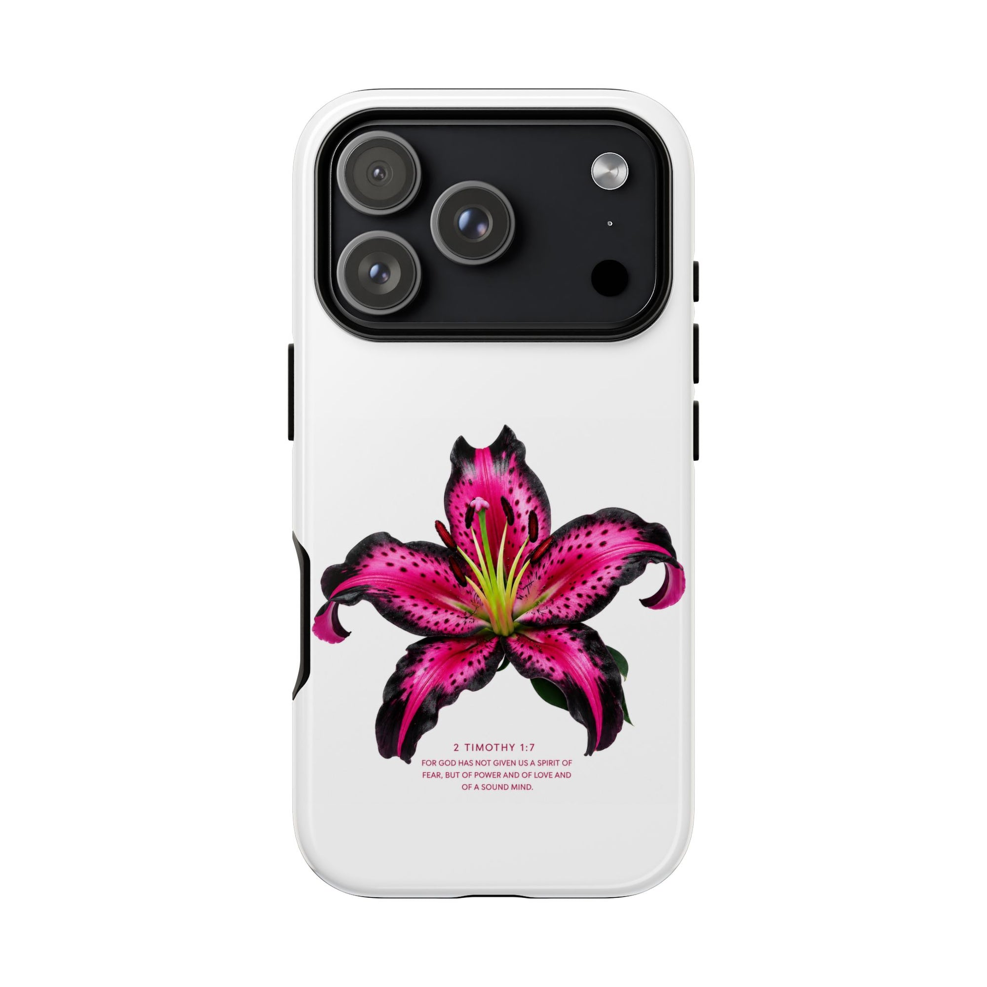 Pink Lily Christian iPhone Case ✝️ Coquette Faith Aesthetic Bible Verse Phone Case