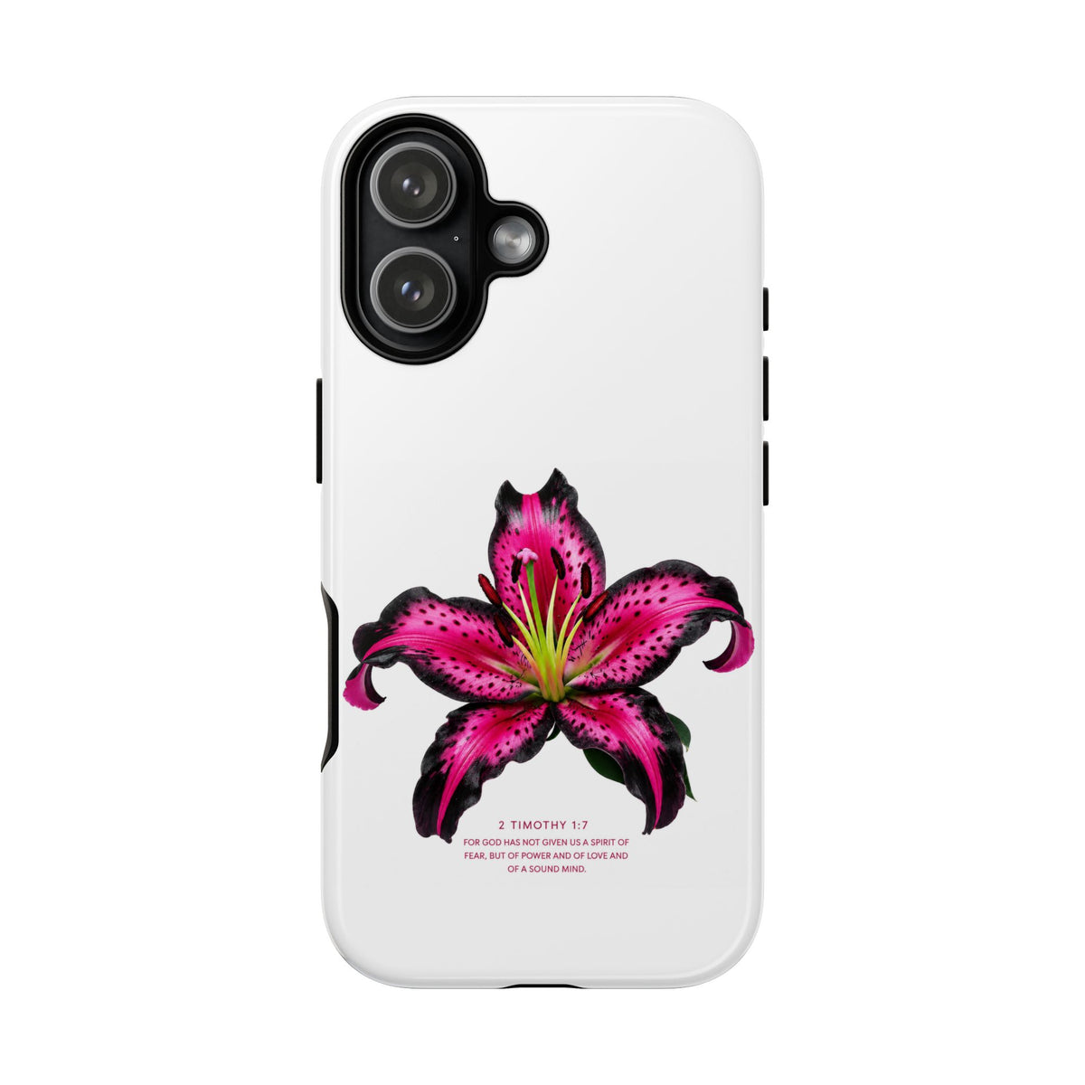 Pink Lily Christian iPhone Case ✝️ Coquette Faith Aesthetic Bible Verse Phone Case