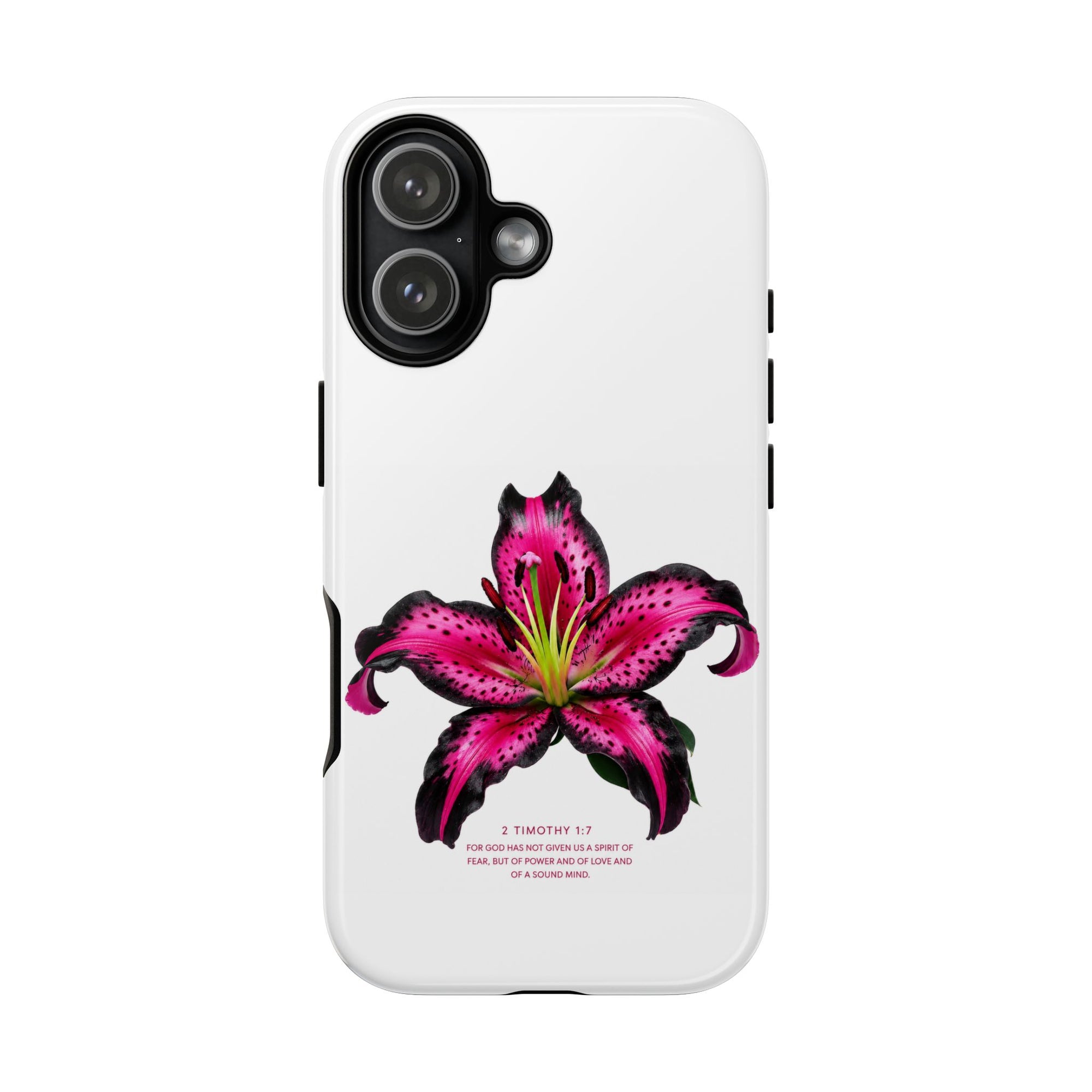 Pink Lily Christian iPhone Case ✝️ Coquette Faith Aesthetic Bible Verse Phone Case