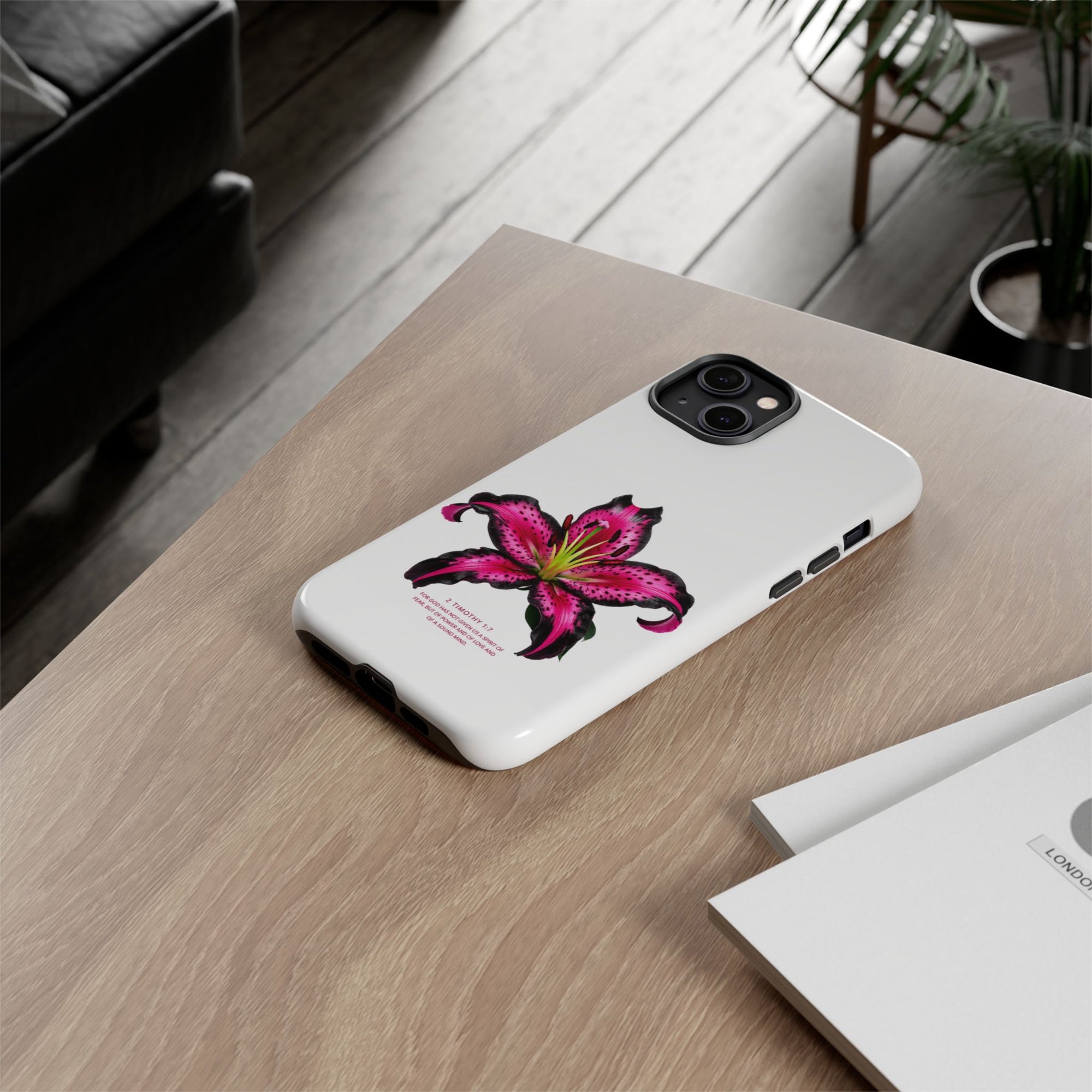 Pink Lily Christian iPhone Case ✝️ Coquette Faith Aesthetic Bible Verse Phone Case