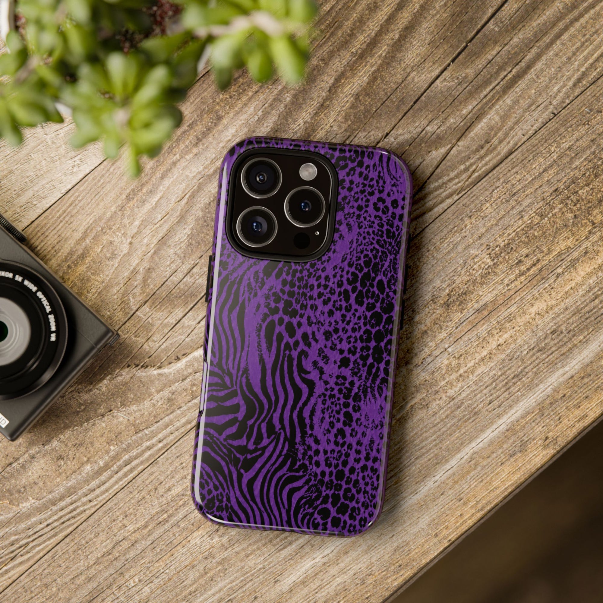 Dark Purple Mob Wife Phone Case | Y2K Animal Print iPhone Cover