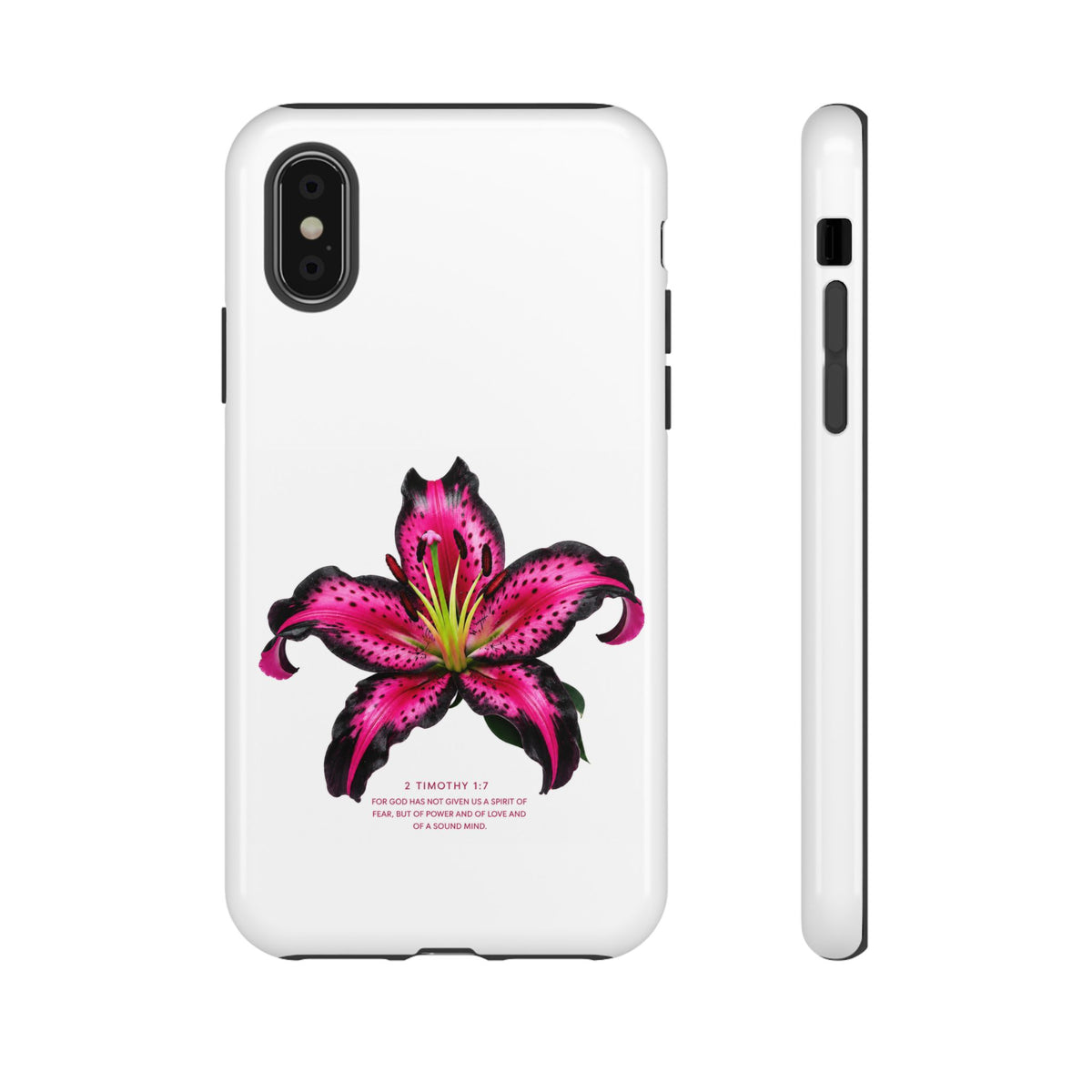 Pink Lily Christian iPhone Case ✝️ Coquette Faith Aesthetic Bible Verse Phone Case