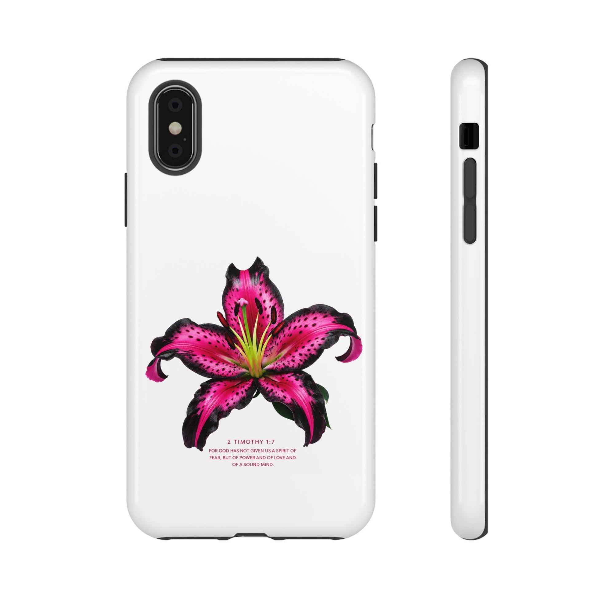 Pink Lily Christian iPhone Case ✝️ Coquette Faith Aesthetic Bible Verse Phone Case
