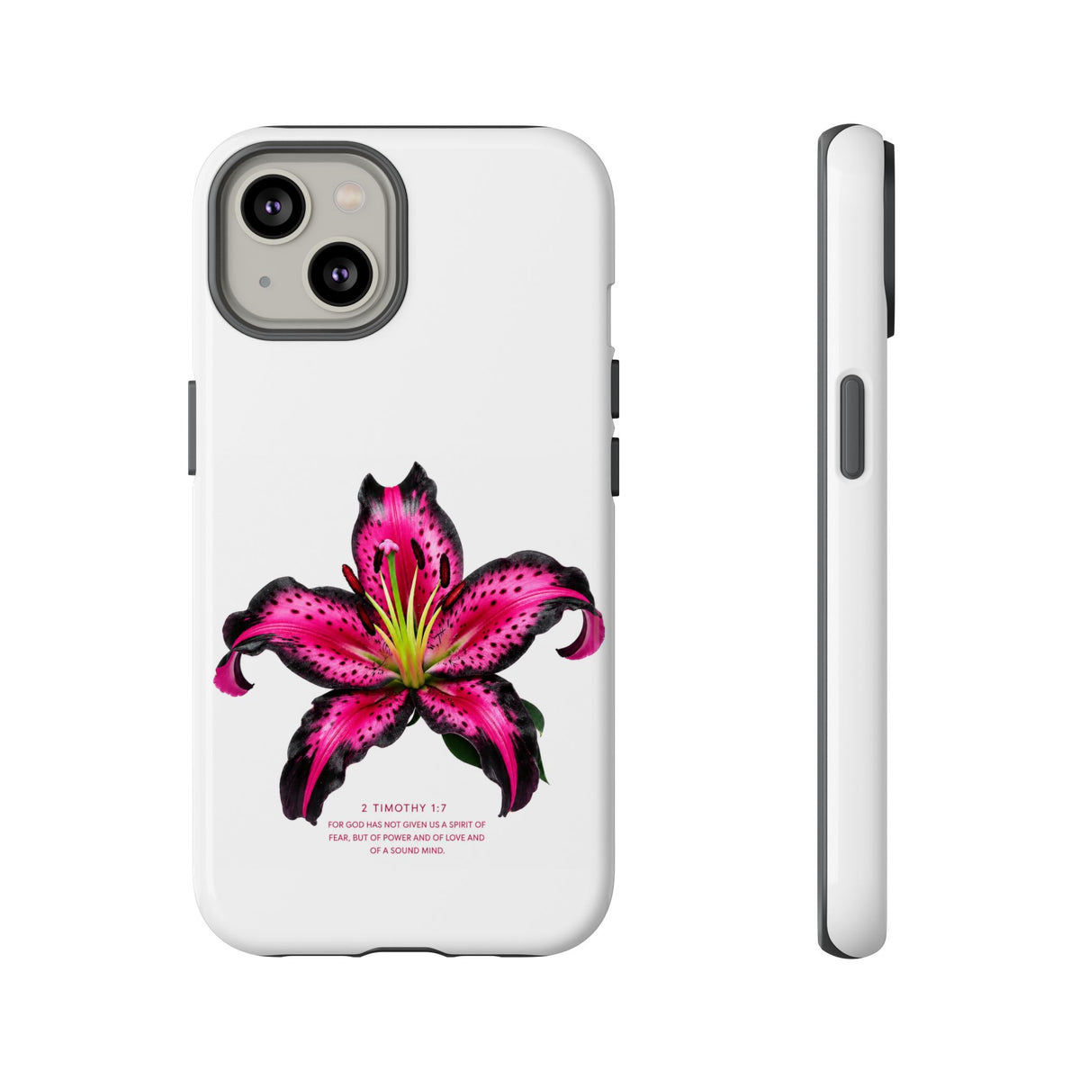 Pink Lily Christian iPhone Case ✝️ Coquette Faith Aesthetic Bible Verse Phone Case