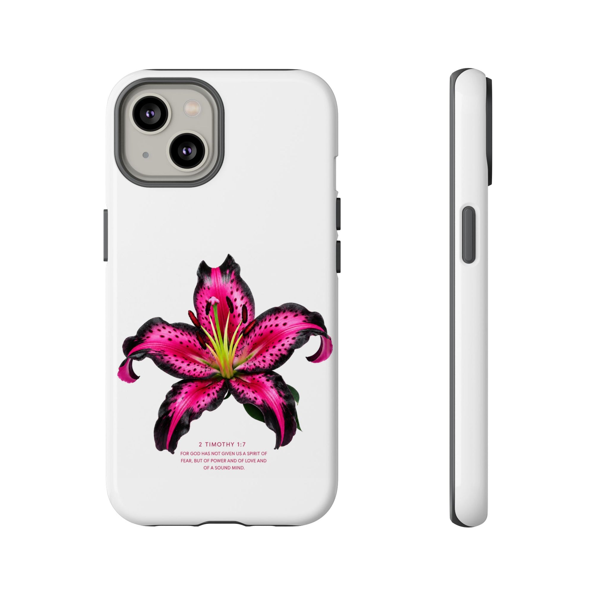 Pink Lily Christian iPhone Case ✝️ Coquette Faith Aesthetic Bible Verse Phone Case