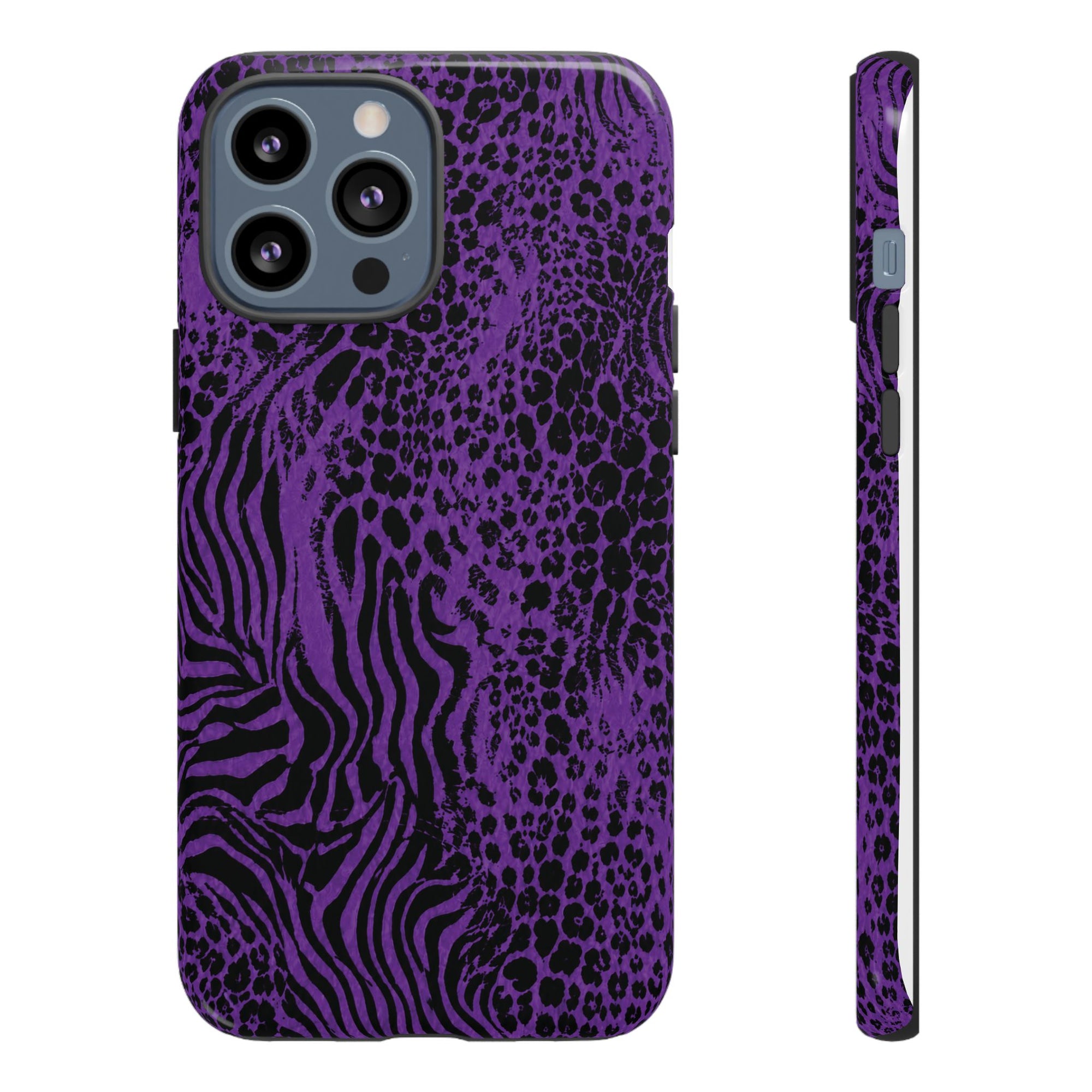 Dark Purple Mob Wife Phone Case | Y2K Animal Print iPhone Cover