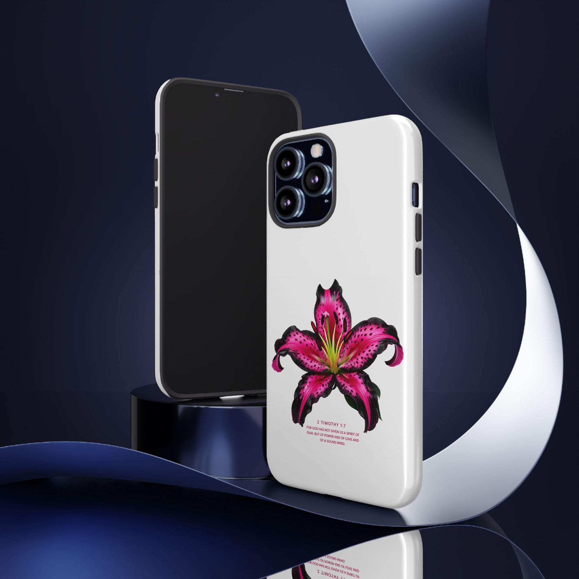 Pink Lily Christian iPhone Case ✝️ Coquette Faith Aesthetic Bible Verse Phone Case