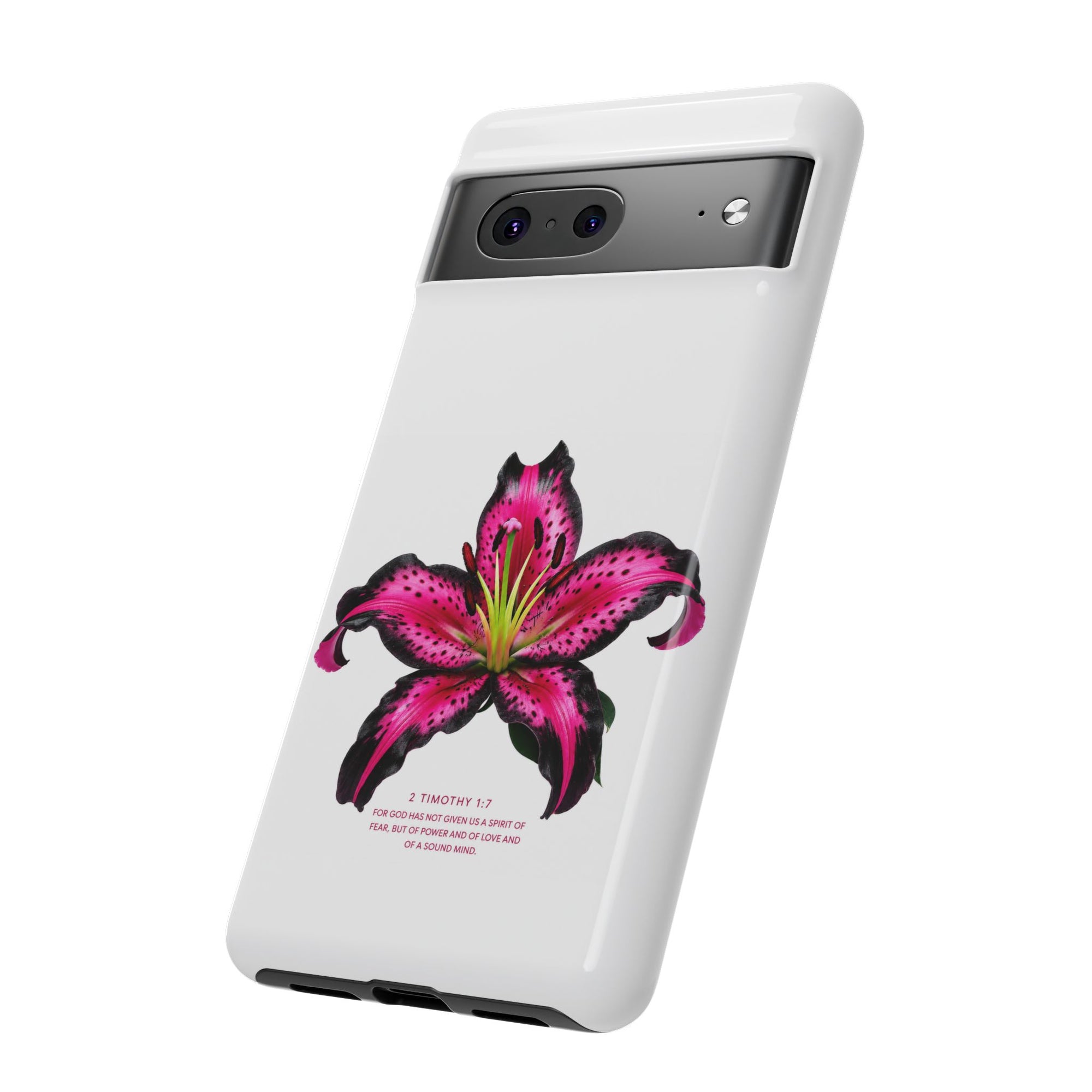 Pink Lily Christian iPhone Case ✝️ Coquette Faith Aesthetic Bible Verse Phone Case