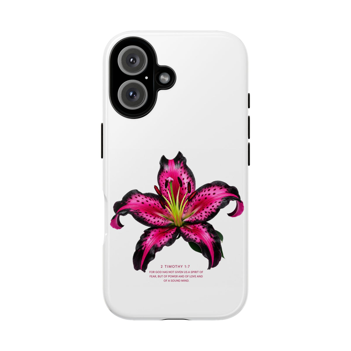Pink Lily Christian iPhone Case ✝️ Coquette Faith Aesthetic Bible Verse Phone Case